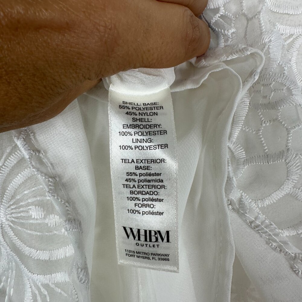 NWT White House Black Market Sleeveless Mock Neck Embroidered Top 2 - Picture 4 of 8